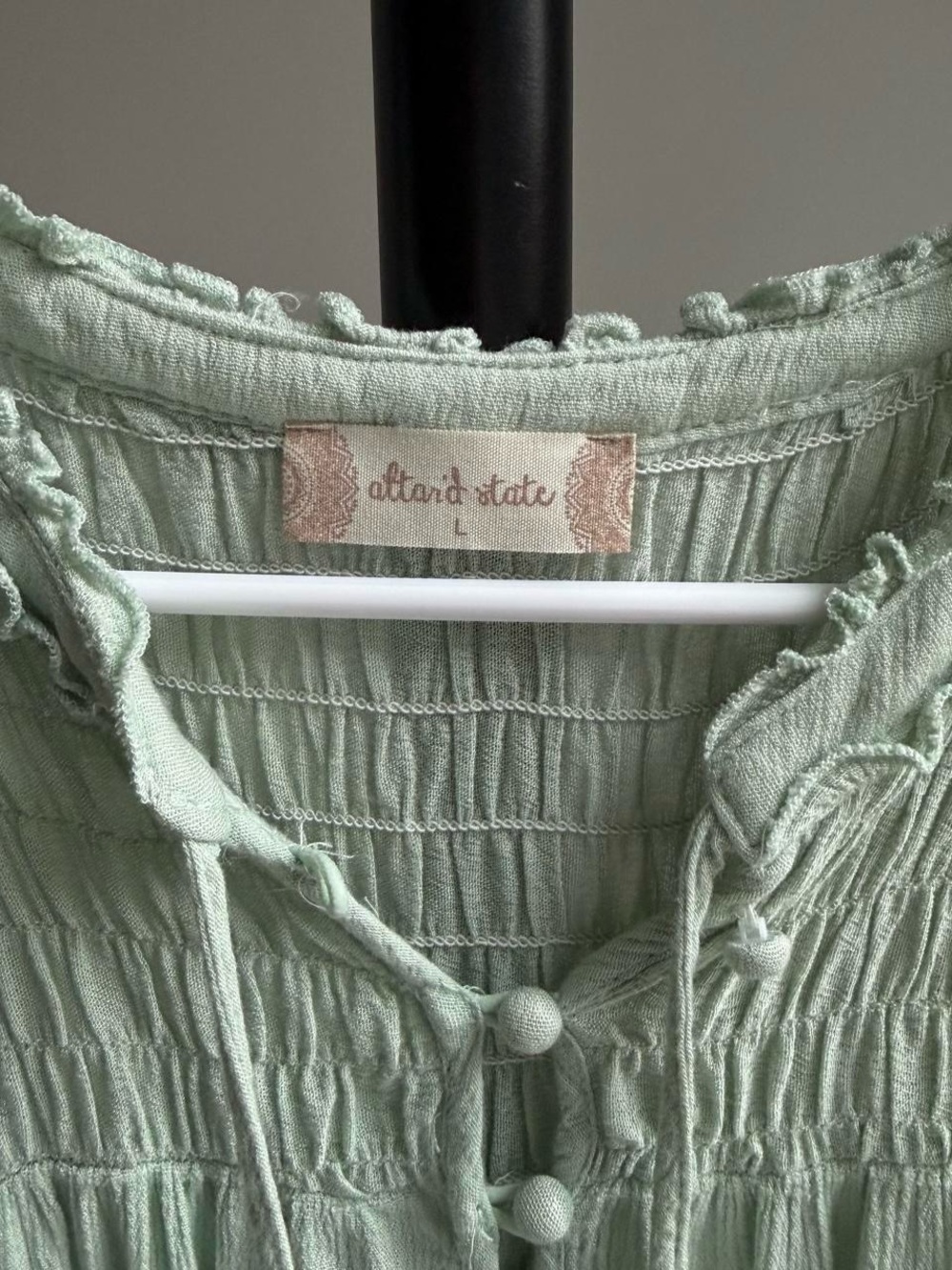 Y2K Altar’d State Green Ruffle Top - Picture 2 of 3